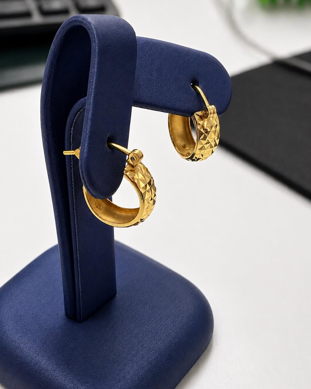 10KT Diamond Cut Hoop Earrings – Was $750, Now $450