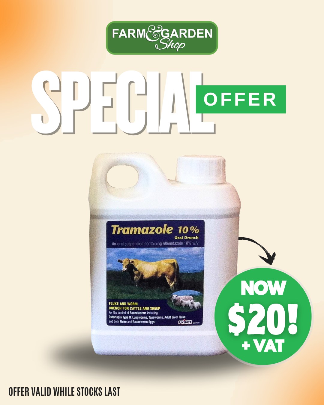 Tramazole 10% Oral Drench Special Offer - Now $20 + VAT