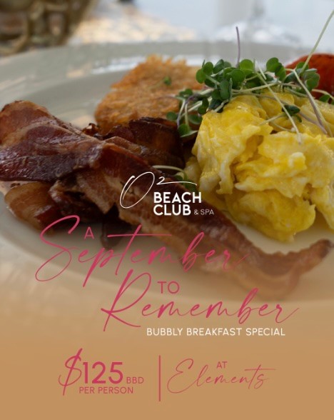 September to Remember – Bubbly Breakfast Special at Elements for $125 BBD per person