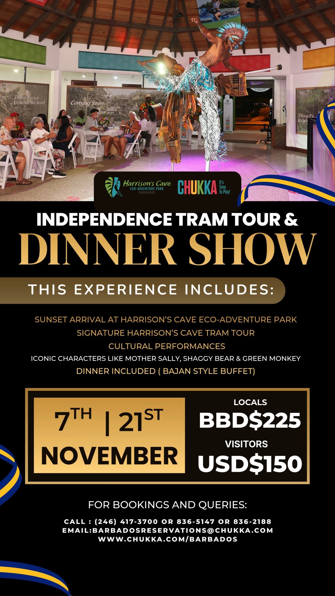 Independence Tram Tour & Dinner Show at Harrison's Cave
