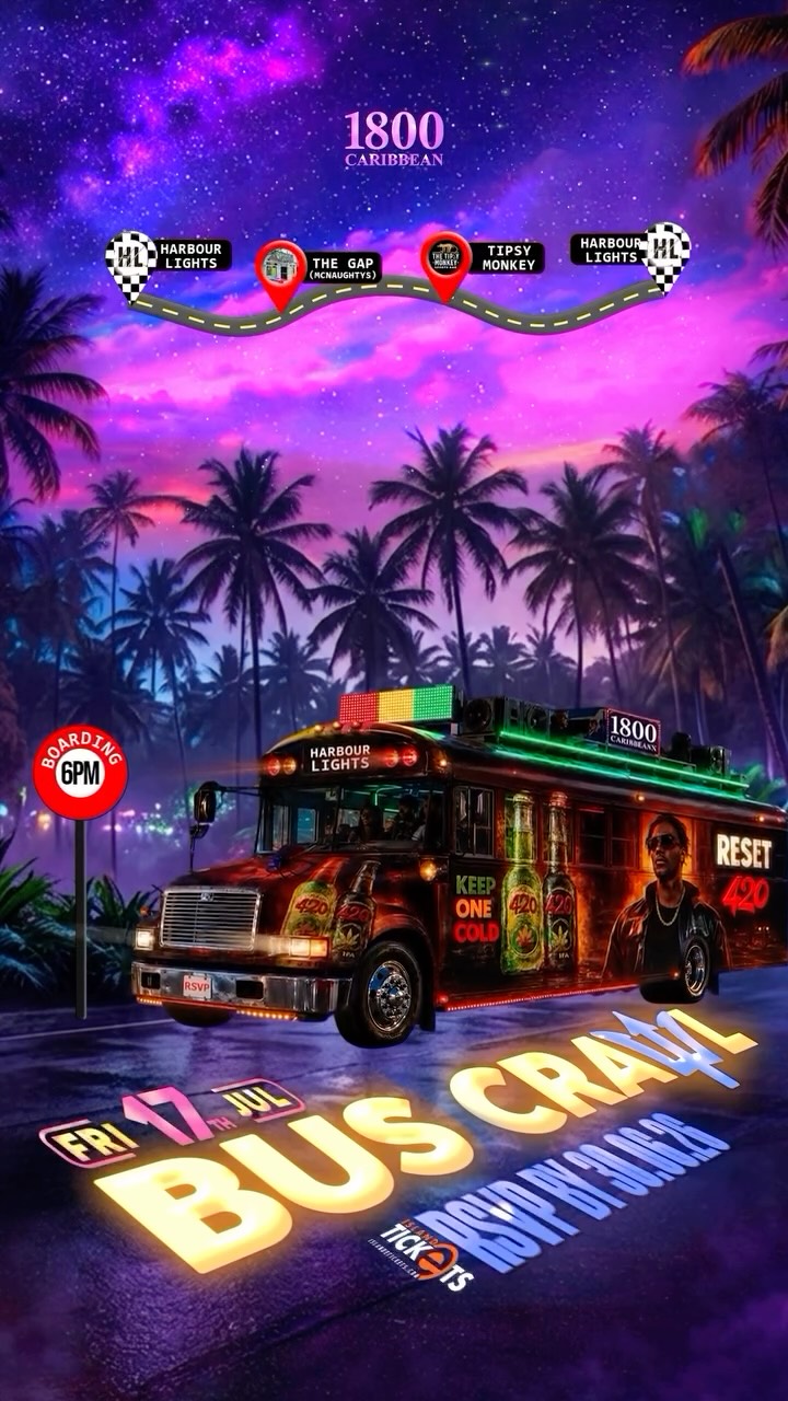 1800 Bus Crawl – Crop Over Event | Fri 17th July