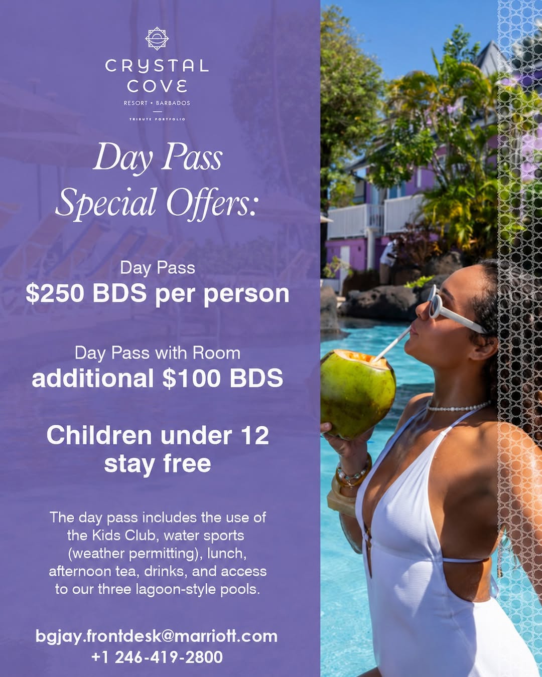 Crystal Cove Day Pass – Children Under 12 Stay FREE with Paying Adult