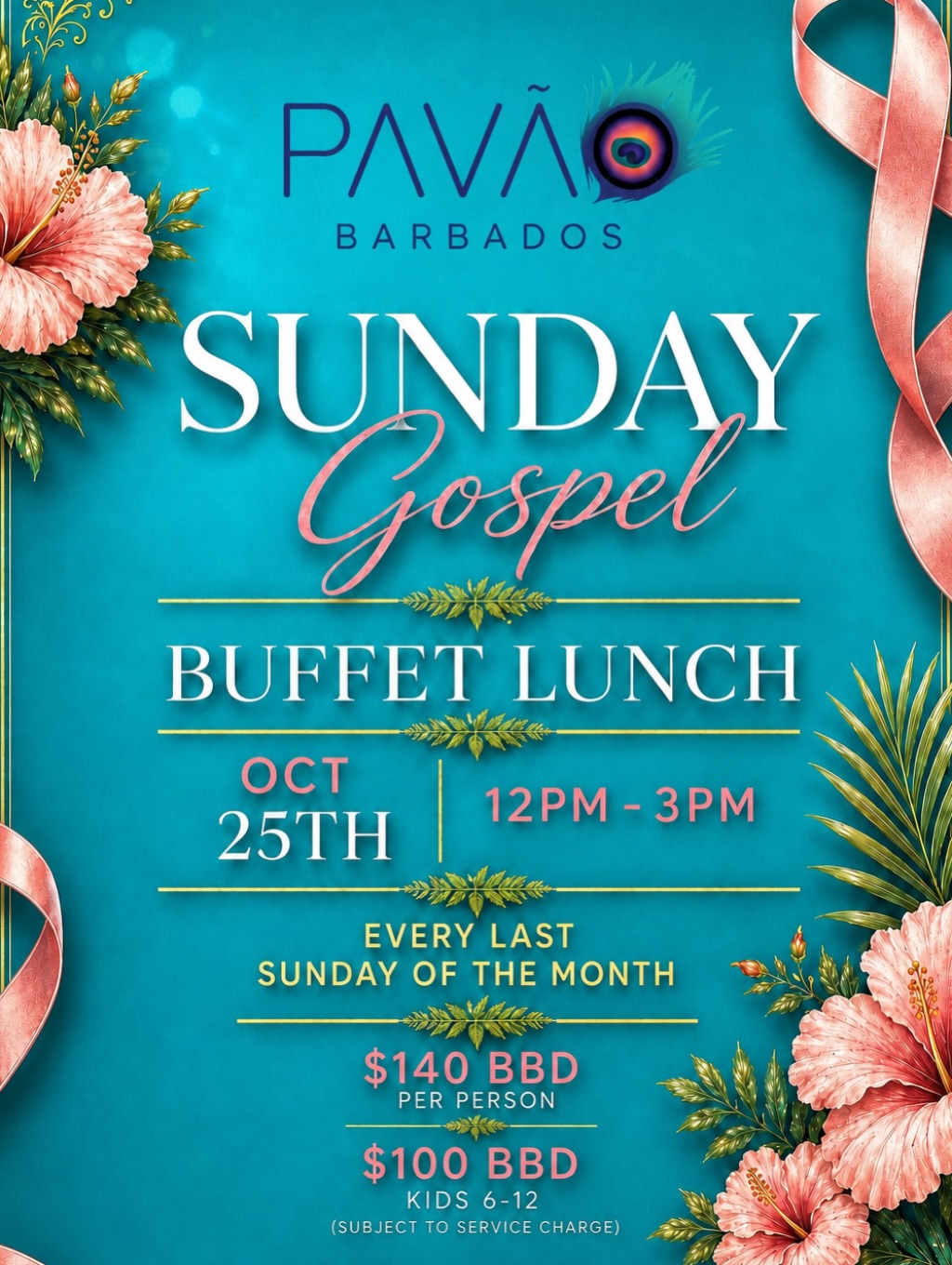 Sunday Gospel Buffet Lunch at Pavão Barbados