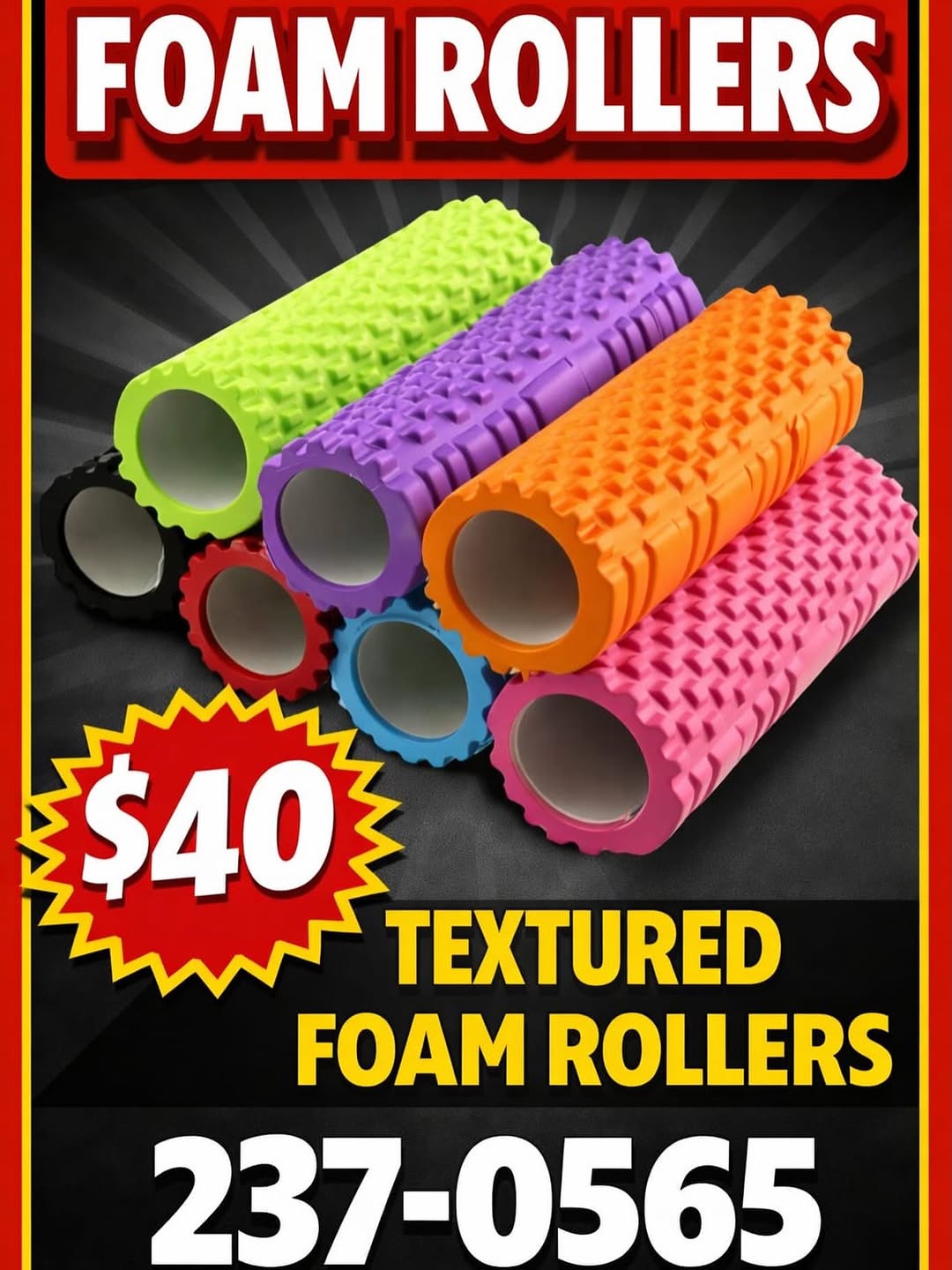 Textured Foam Rollers – $40 at Athletes Corner Barbados