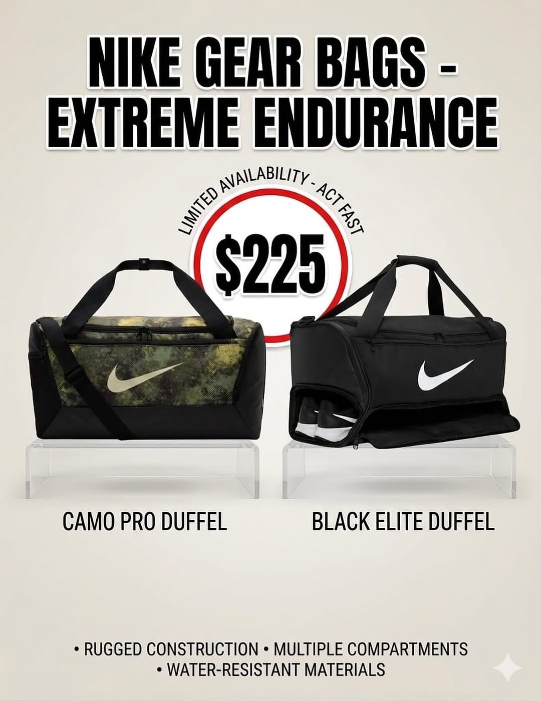 Nike Gear Bags – Extreme Endurance | Limited Availability at $225