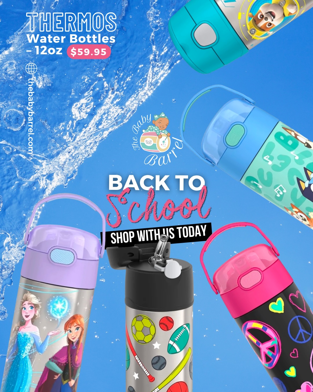 Back to School: Thermos Food Jars & Water Bottles at The Baby Barrel