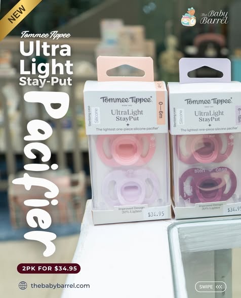 Tommee Tippee Ultra Light Stay-Put Pacifier – 2-Pack for $34.95