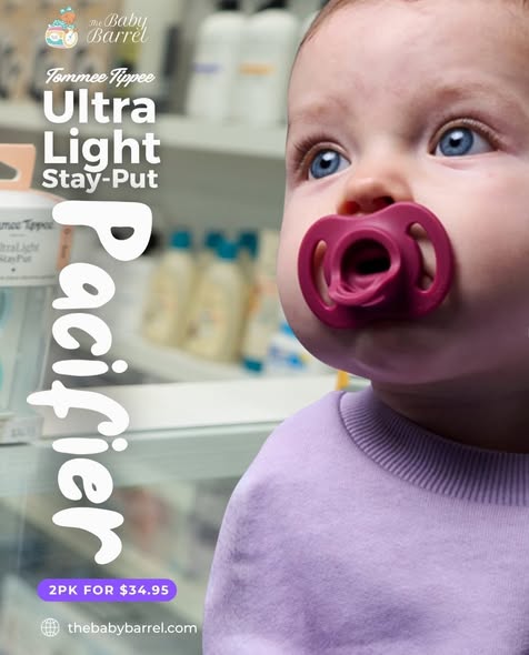 Tommee Tippee Ultra Light Stay-Put Pacifier – 2-Pack for $34.95