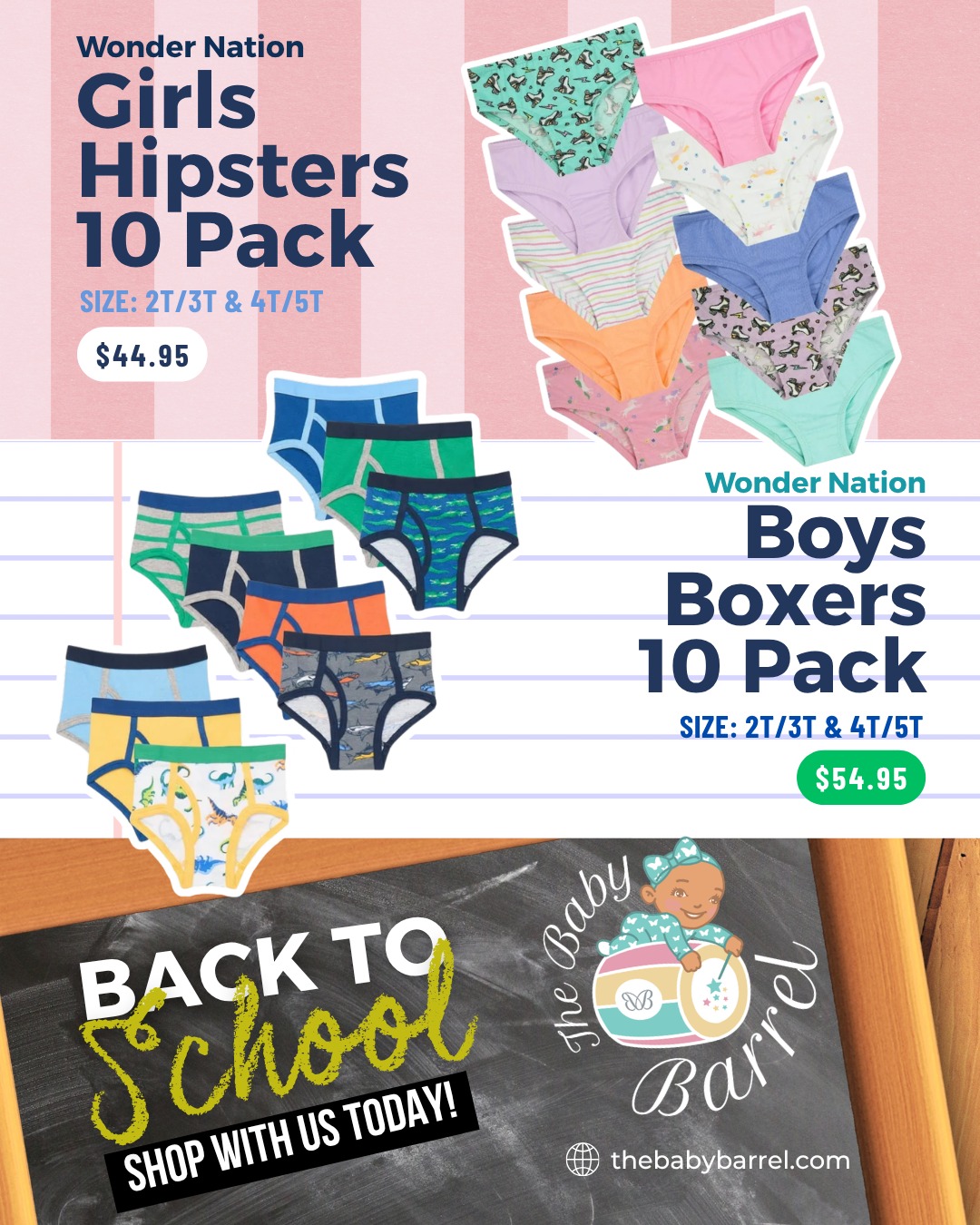 Back to School Underwear Edition – Kids' Multipacks from $39.95