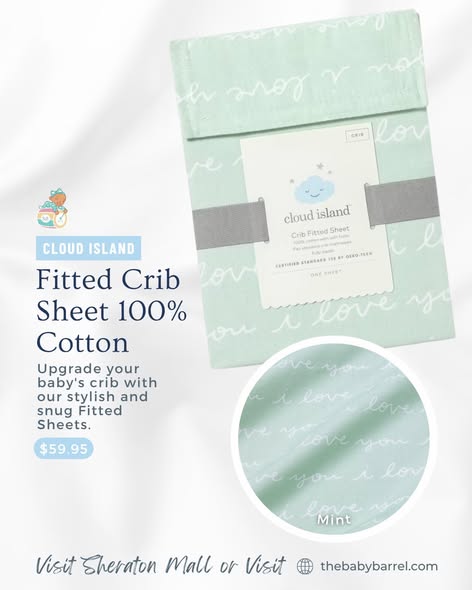 Cloud Island 100% Cotton Fitted Crib & Playard Sheets from $59.95