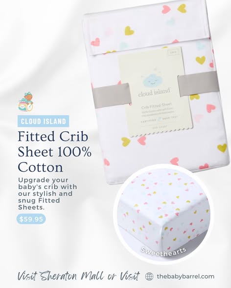 Cloud Island 100% Cotton Fitted Crib & Playard Sheets from $59.95