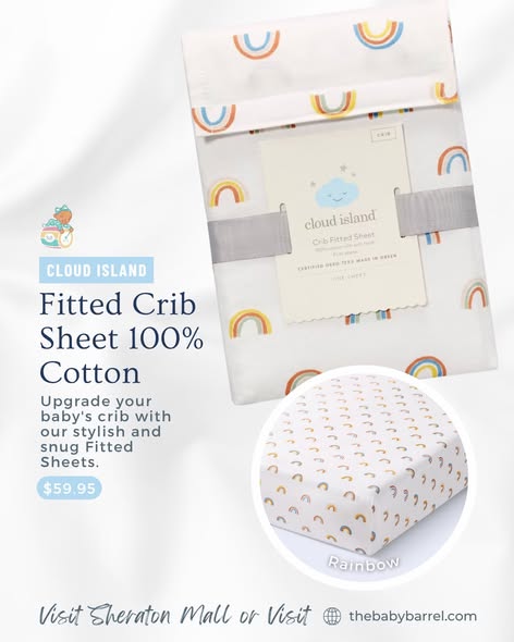 Cloud Island 100% Cotton Fitted Crib & Playard Sheets from $59.95