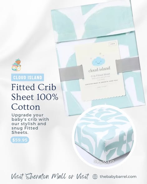 Cloud Island 100% Cotton Fitted Crib & Playard Sheets from $59.95