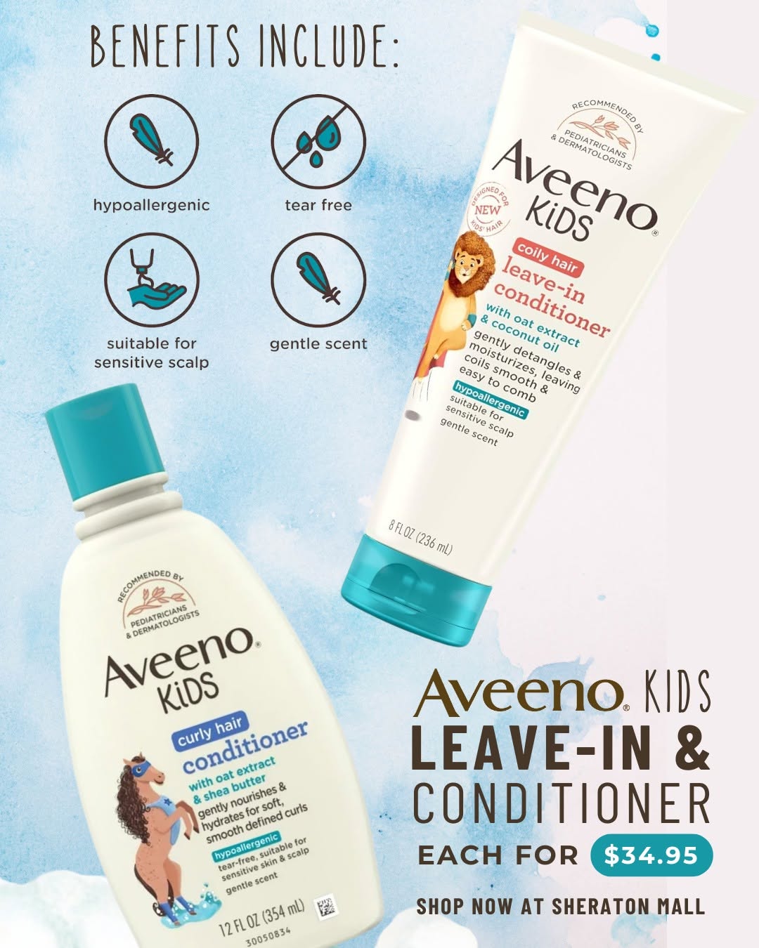 Aveeno Kids Curly & Coily Hair Care – $34.95 Each