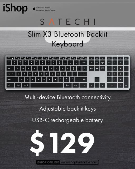 Satechi Slim X3 Bluetooth Backlit Keyboard – $129