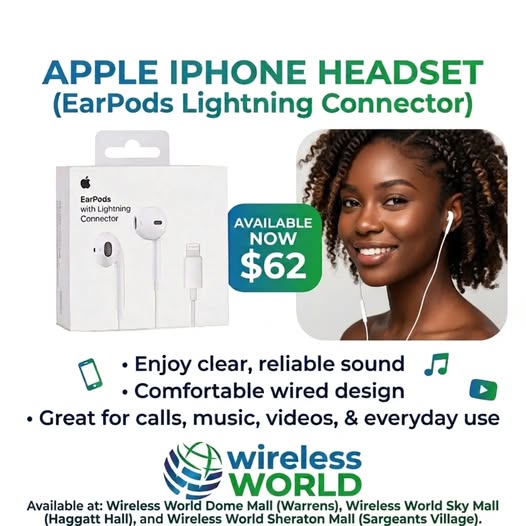Apple iPhone EarPods Lightning Connector – Now $62 at Wireless World