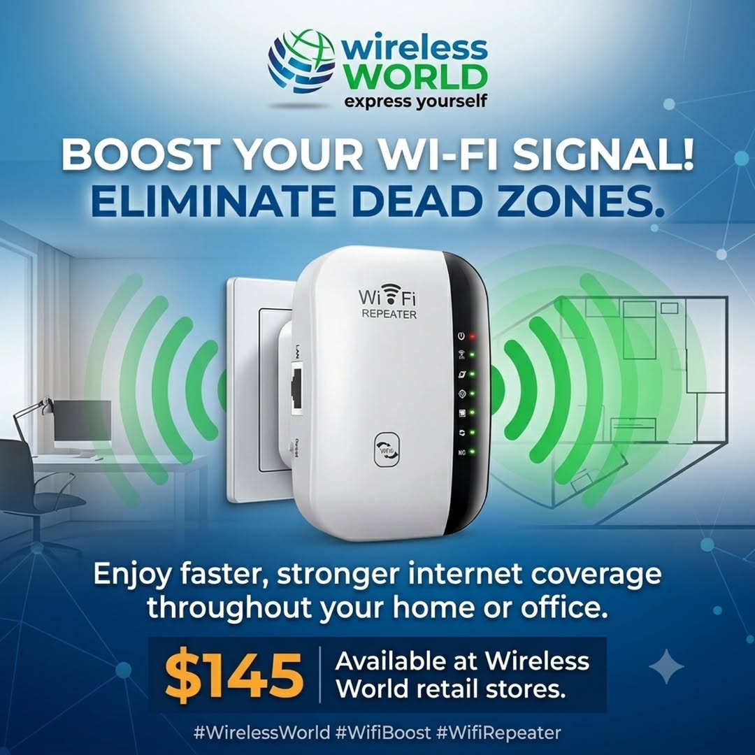 Wi-Fi Repeater – Boost Your Signal & Eliminate Dead Zones for $145