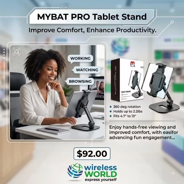 MYBAT PRO Tablet Stand – $92.00 at Wireless World Barbados