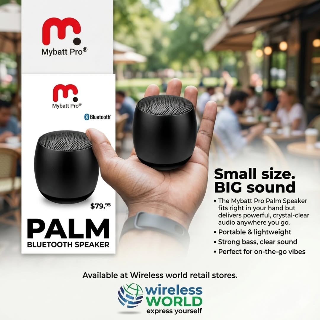 Mybatt Pro Palm Bluetooth Speaker - $79.95 at Wireless World