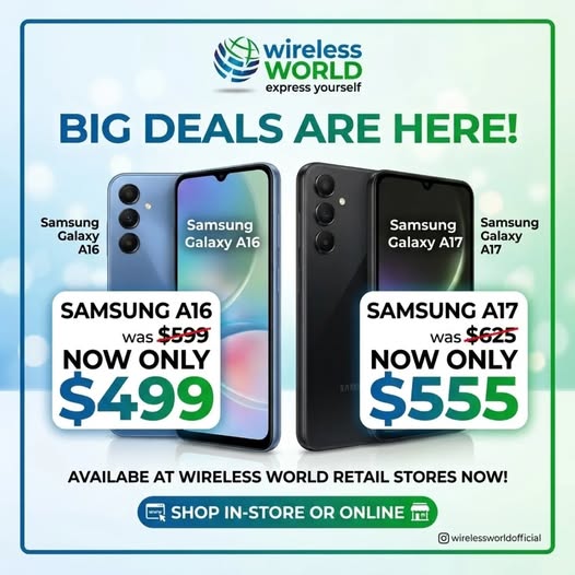 Samsung Galaxy A16 & A17 Big Deals at Wireless World