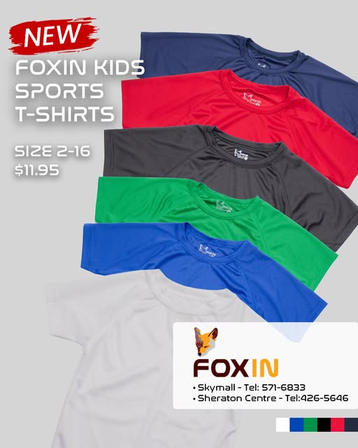 NEW Foxin Kids Sports T-Shirts – $11.95 Each, Sizes 2–16