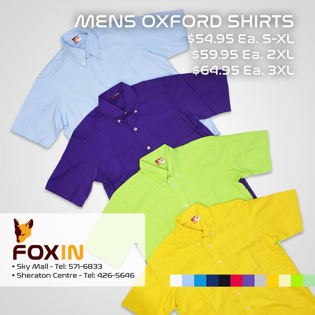 Mens Oxford Shirts with Bulk Discount - Up to 25% Off at Foxin Barbados