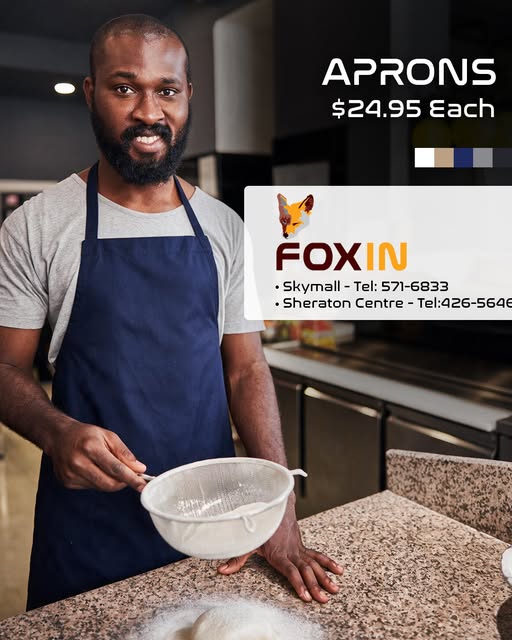 Aprons $24.95 Each + Bulk Discounts Up to 25% Off at FOXIN Barbados