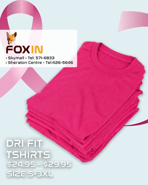 Think Pink – Dri Fit T-Shirt Bundle Discounts at Foxin Barbados
