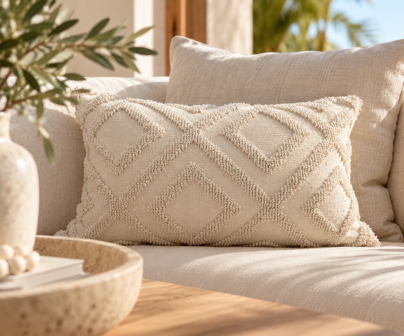 Textured Neutral Pillow – Sale Special $100