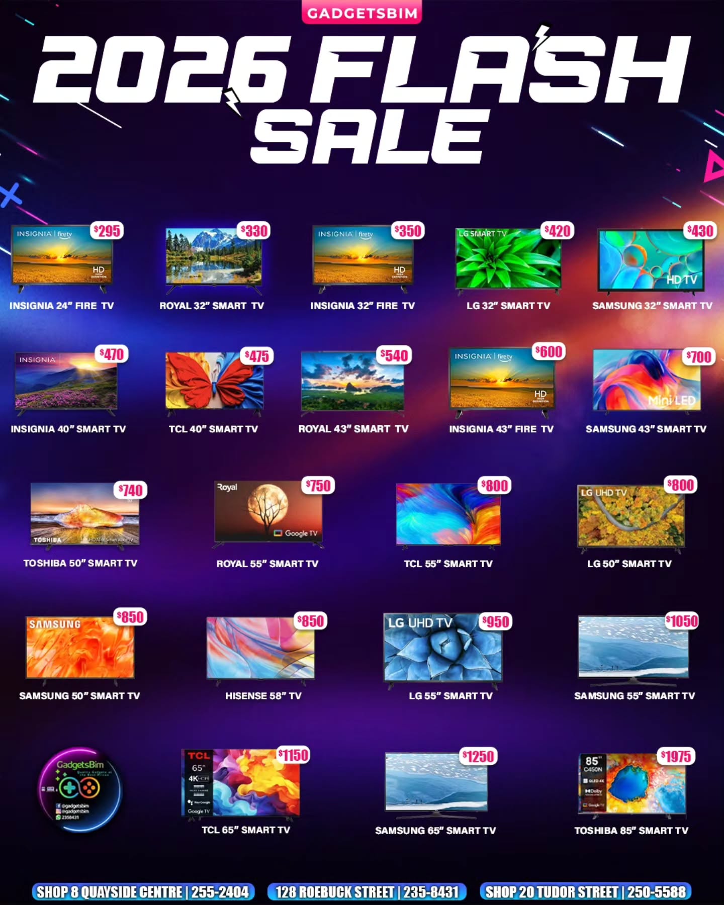GadgetsBim 2026 Flash Sale – Smart TVs from $295
