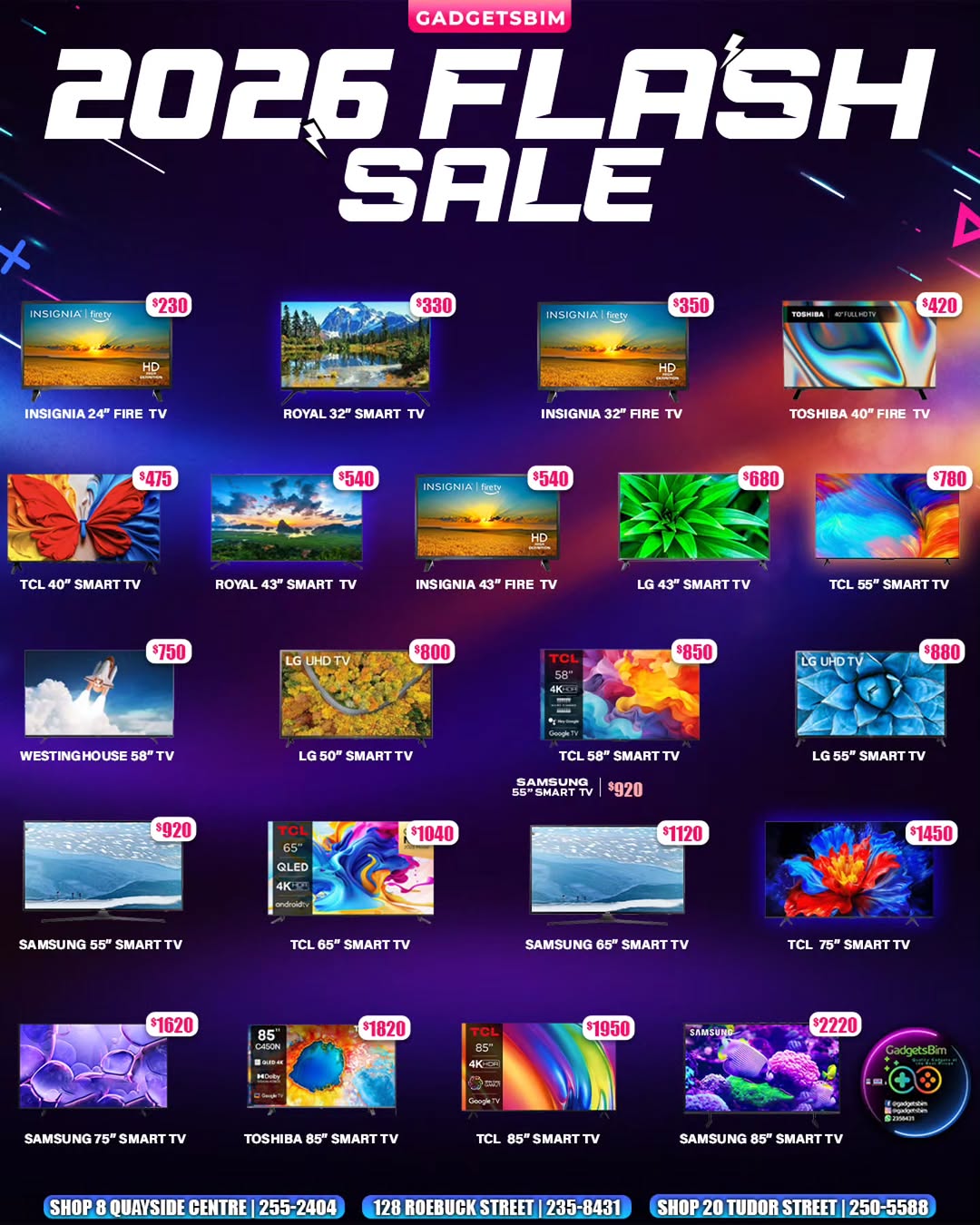 GadgetsBim 2026 Flash Sale – TVs from $230