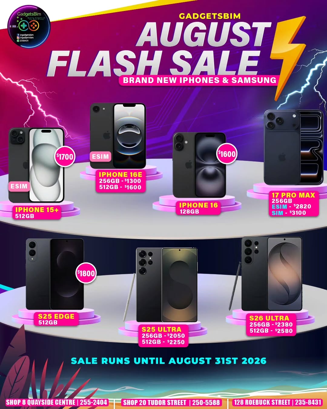 GadgetsBim August Flash Sale – iPhones & Samsung Devices