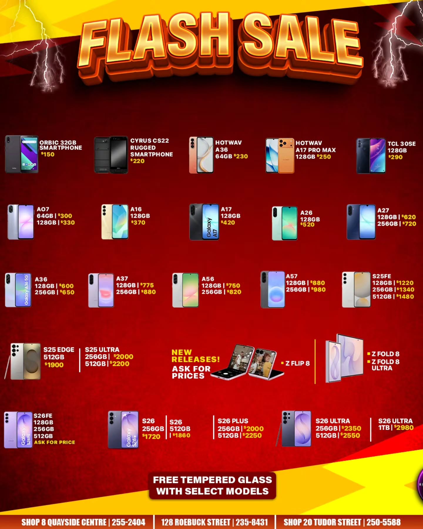 Flash Sale on Smartphones – Samsung, TCL, Hotwav & More with Free Tempered Glass