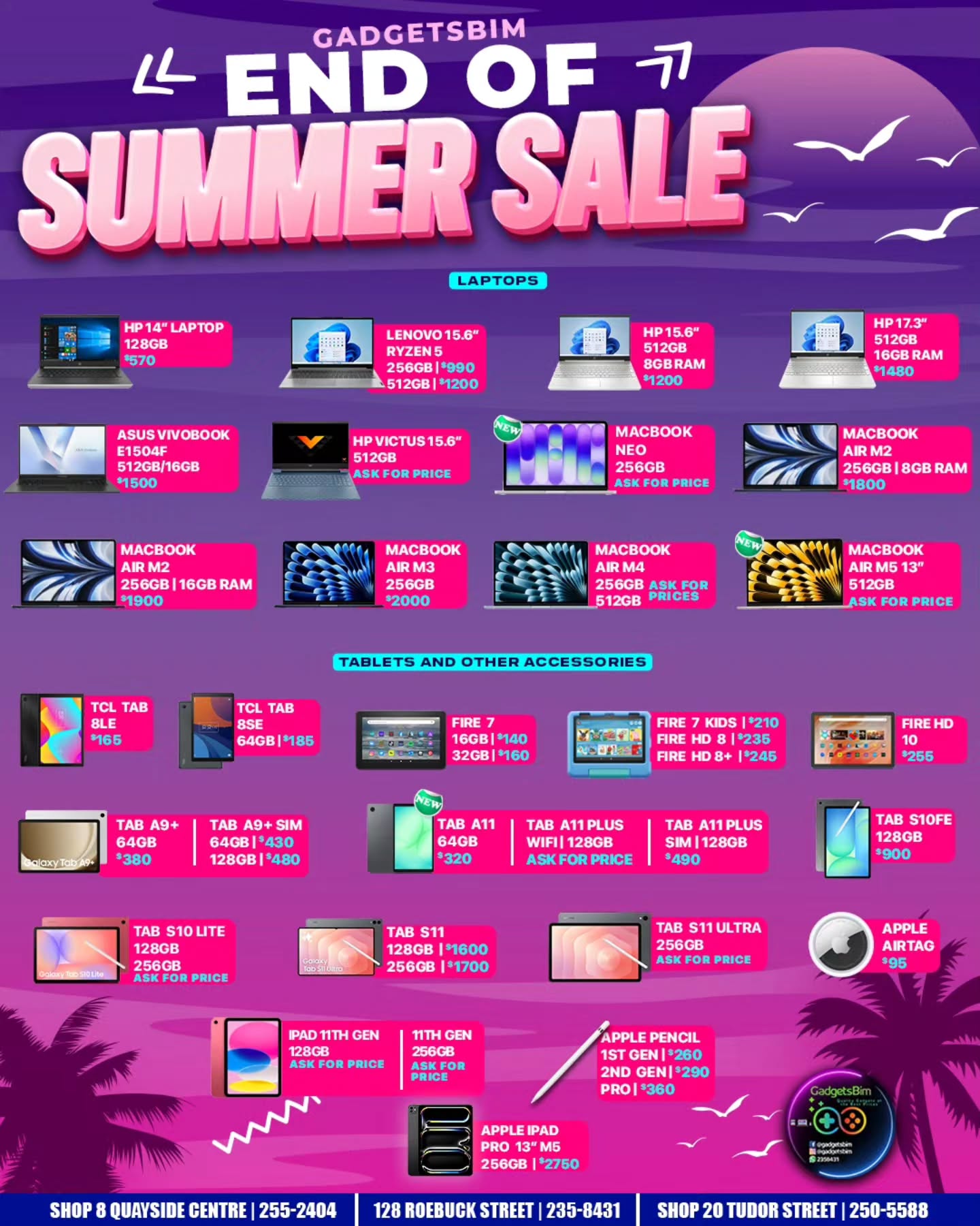 GadgetsBim End of Summer Sale – Gaming, Smartwatches, Laptops, Tablets & More