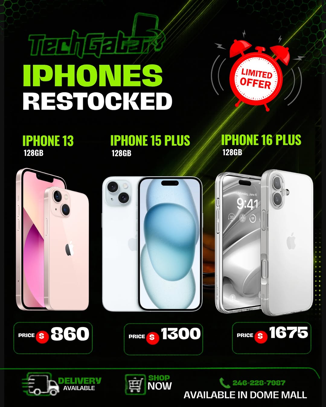 iPhones Restocked – Limited Offer at Tech Gator Barbados
