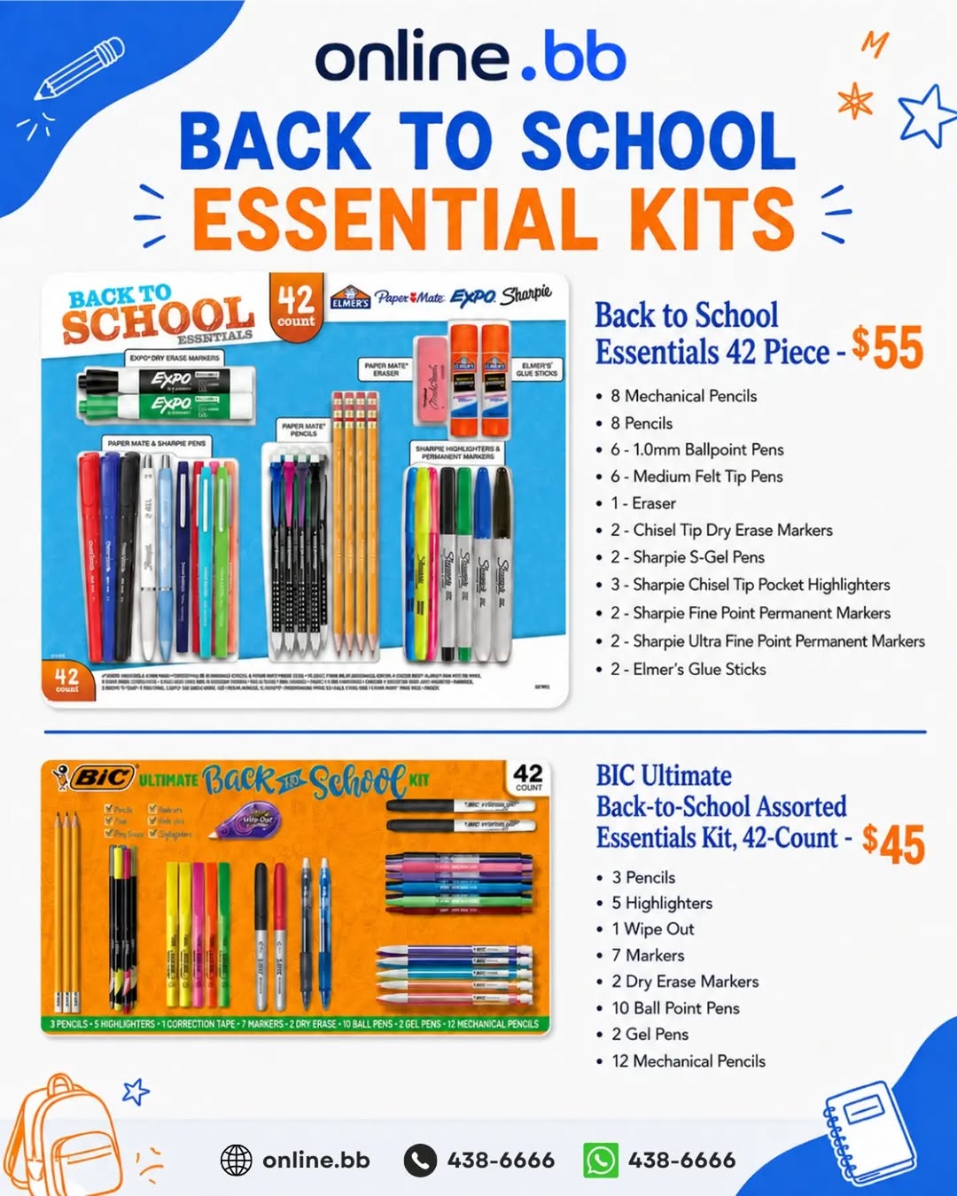 Back to School Essential Kits – From $45 at Online.bb