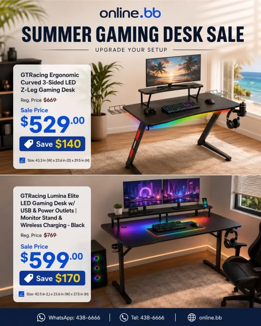 Summer Gaming Desk Sale – Save up to $170 on GTRacing Desks