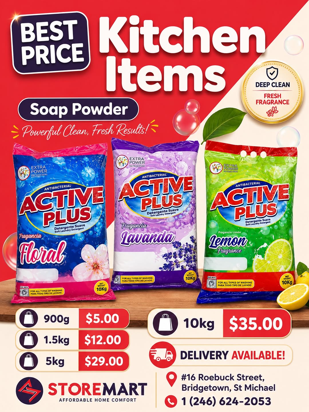 Best Price on Active Plus Soap Powder – Multiple Sizes Available at StoreMart