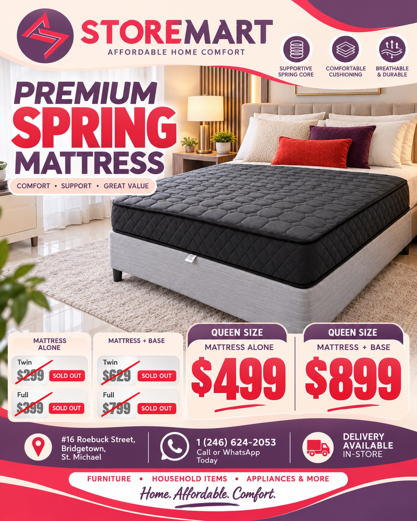 Store Mart Premium Spring Mattress – Queen Size from $499