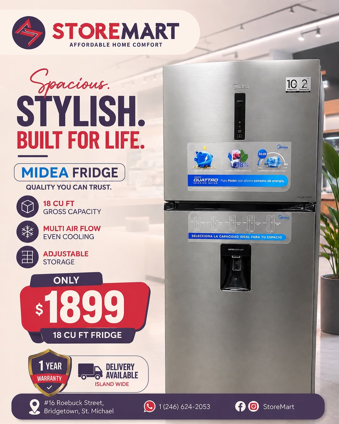 Midea 18 Cu. Ft. Fridge – Only $1,899 at Store Mart