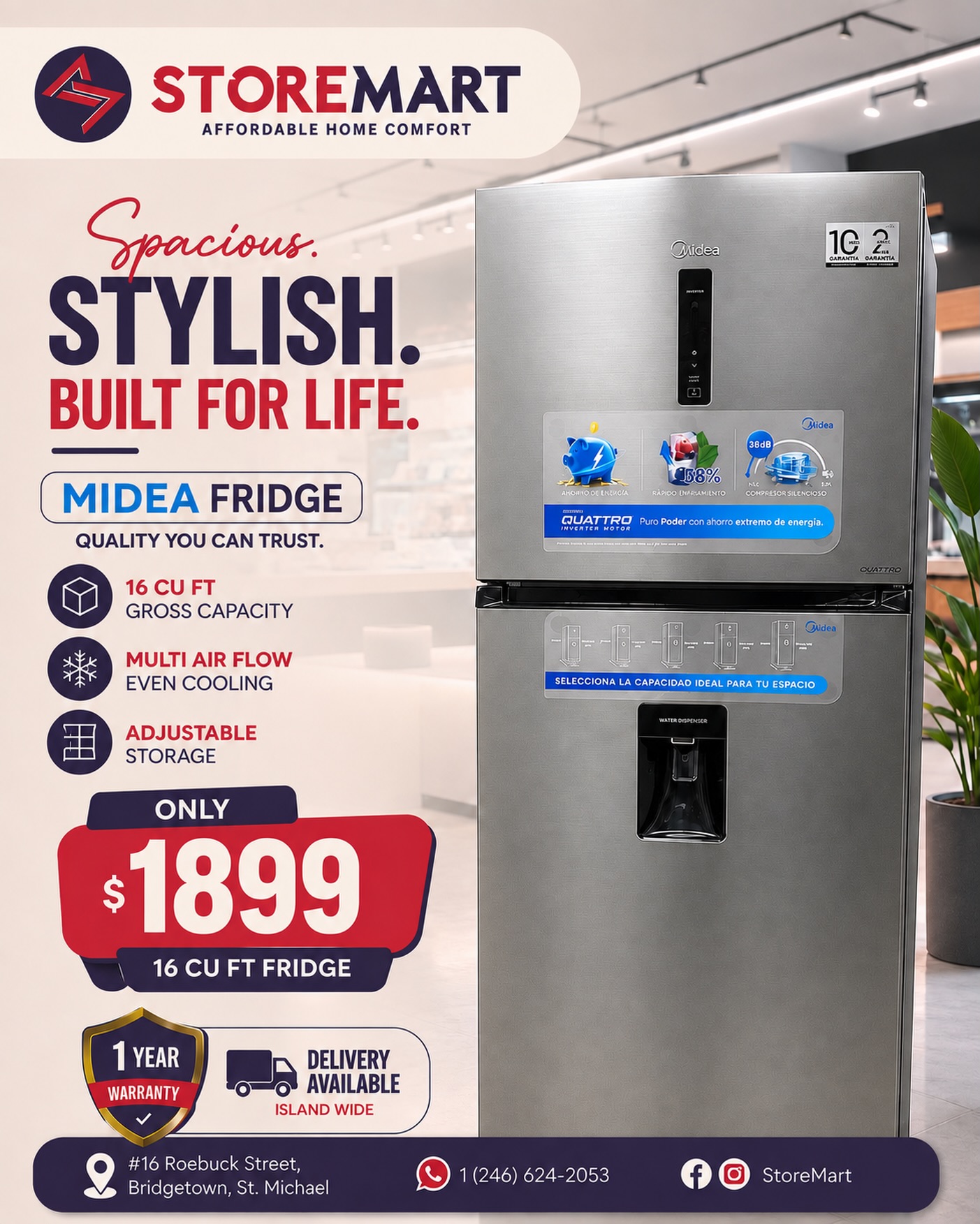 Midea 16 Cu Ft Fridge – Only $1,899 at Store Mart