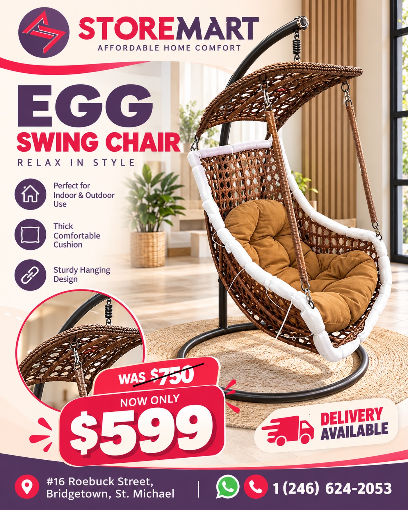 Egg Swing Chair – Was $750, Now Only $599 at Store Mart
