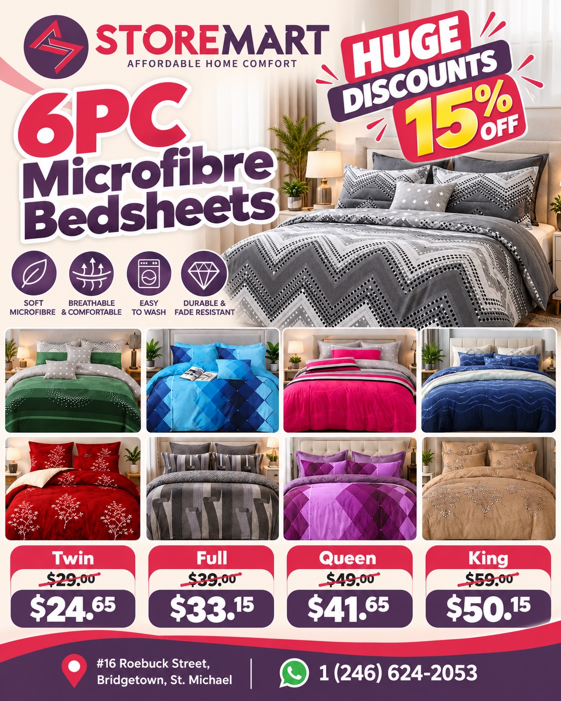 15% Off Bedsheets at Store Mart – Cotton & Microfibre Sets