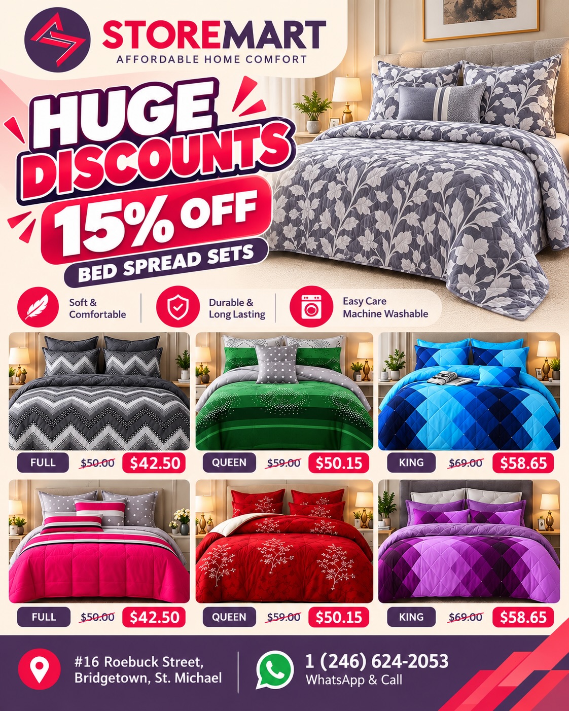 15% Off Bedsheets at Store Mart – Cotton & Microfibre Sets