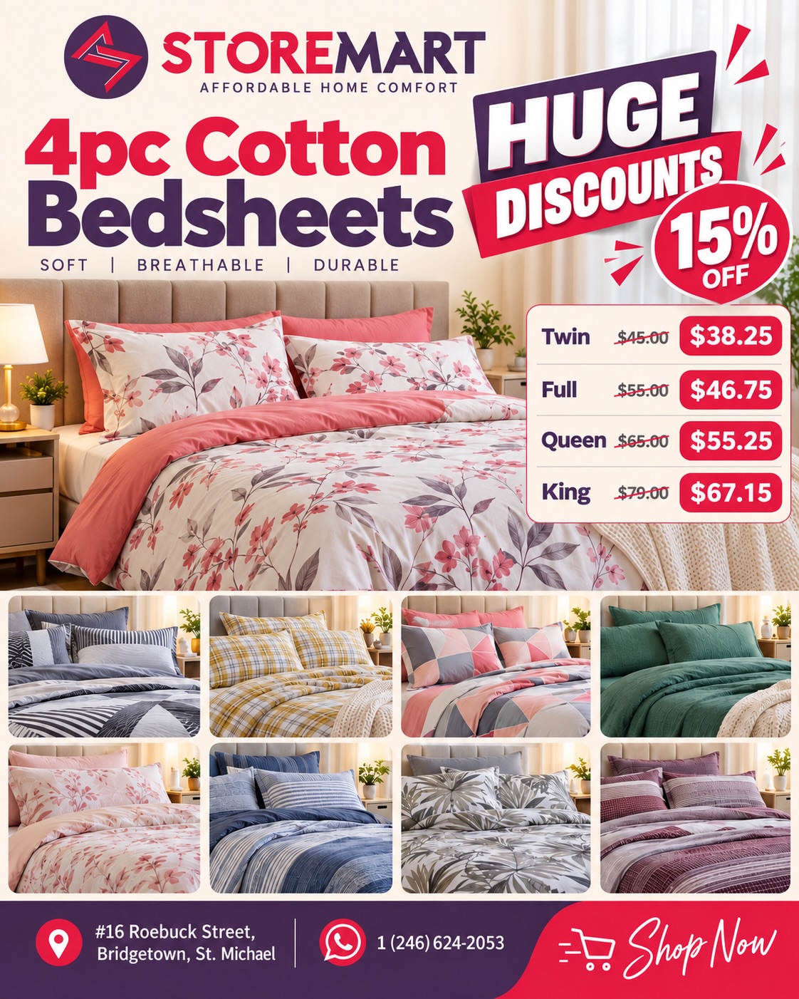 15% Off Bedsheets at Store Mart – Cotton & Microfibre Sets
