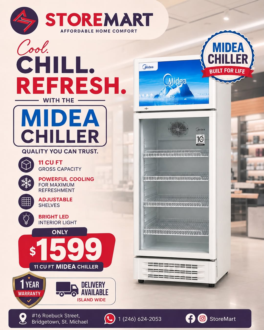Midea 11 Cu. Ft. Chiller – Only $1,599 at Store Mart