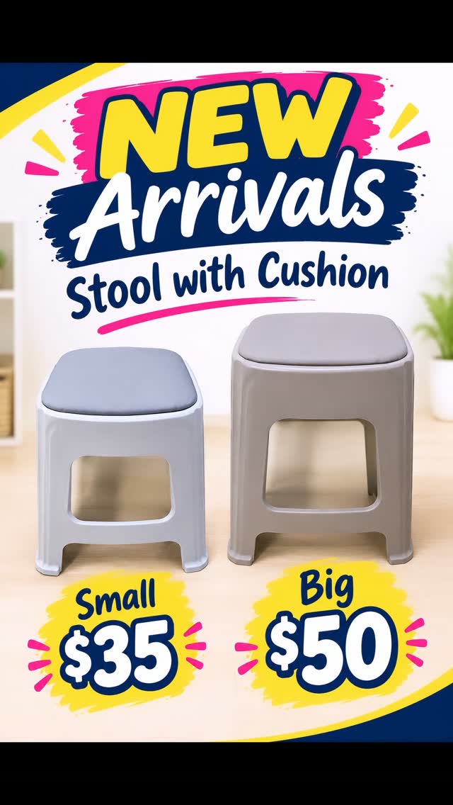 New Arrivals: Stools with Cushions – Small $35 / Big $50