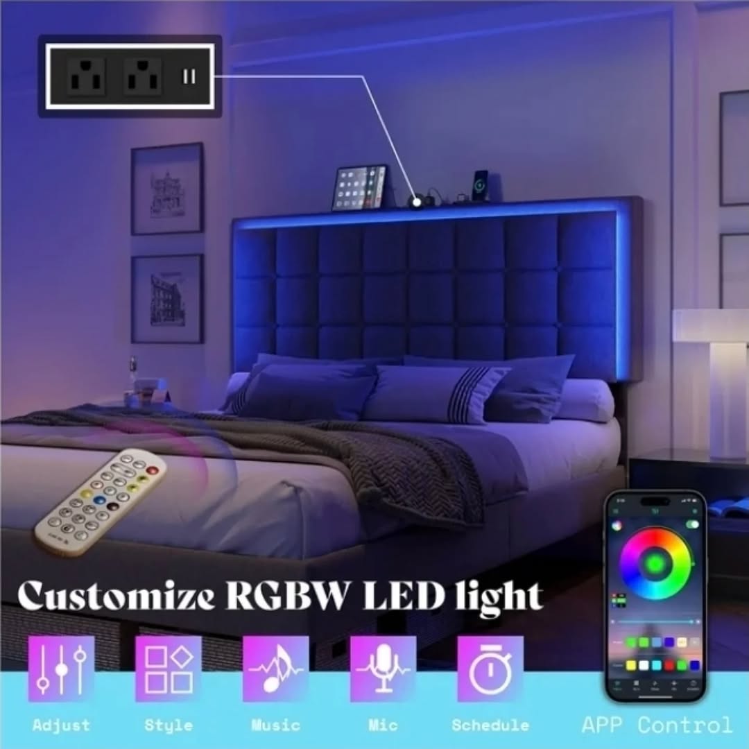 Queen Bed Frame with LED Lighting – Only $799.99