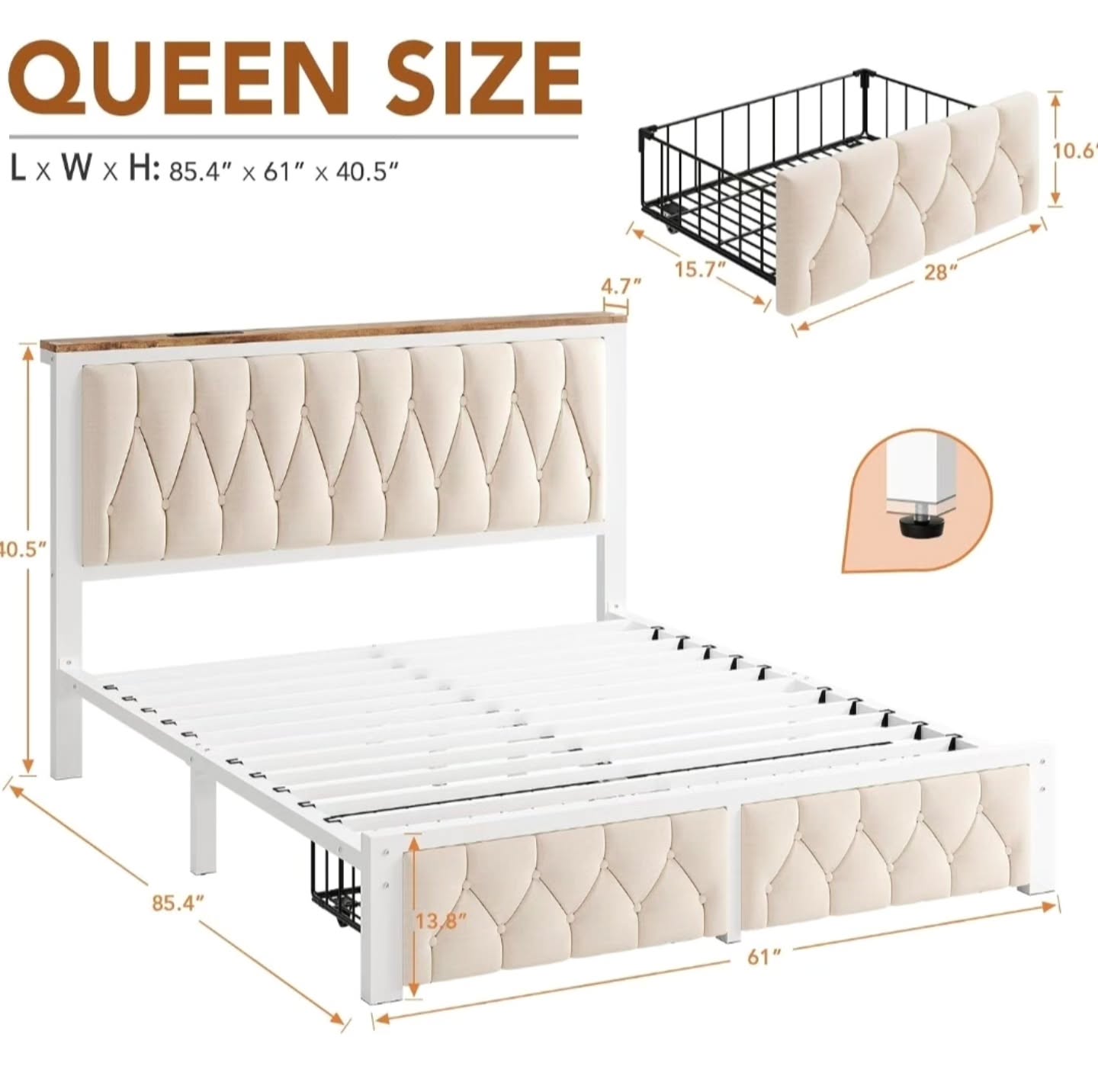 Queen Size Bedframe With Storage – $925 + Free Islandwide Delivery