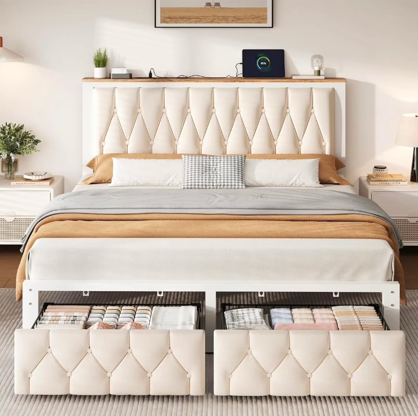 Queen Size Bedframe With Storage – $925 + Free Islandwide Delivery